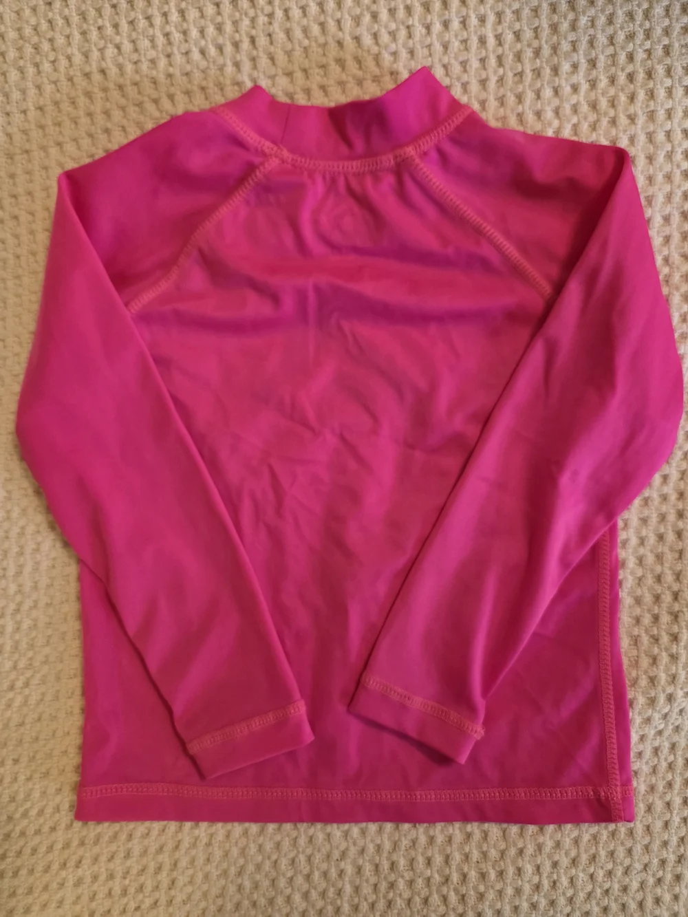 Kanu Surf Hot Pink Long Sleeve Rashguard with White Wave Logo 2T